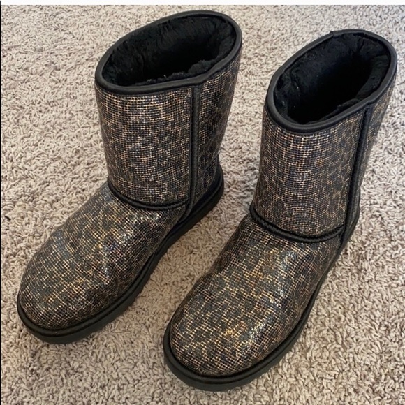 Leopard Sequin Ugg Boots - Picture 2 of 5